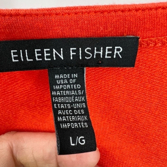 Eileen fisher, orange boxy oversize lagenlook fit drop shoulder pocket top - Picture 7 of 8